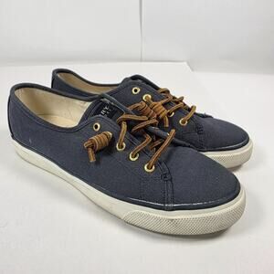 Sperry Top Sider Shoes Womens 8 M Pier View Sneakers Blue Canvas Casual STS90550